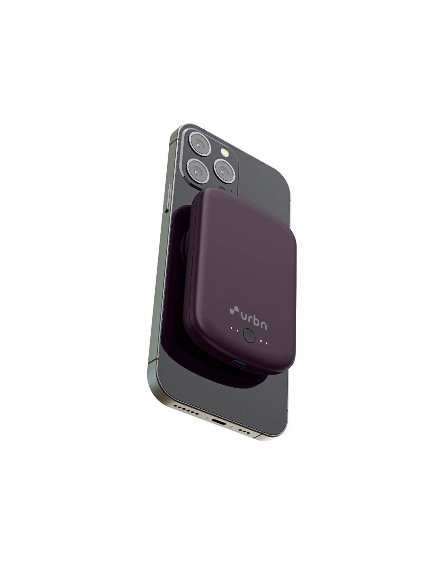URBN 5000 mAh 15W Compact Magsafe Power Bank w MagTag Ring(Purple)