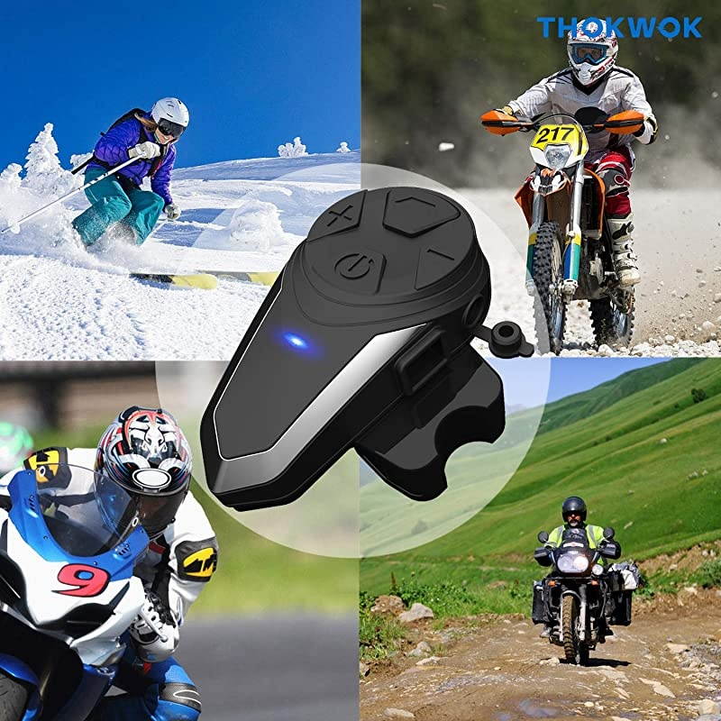 Motorcycle Bluetooth Headset, BT-S3 1000m 3 Riders Group Motorbike Helmet Bluetooth Communication System Headphones for Ski Universal Wireless Interphone Intercom(New Version,Pack 2)