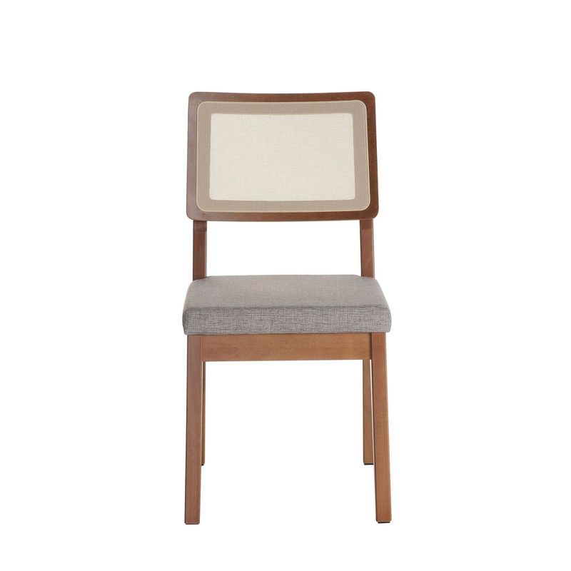 2pc Pell Dining Chair Maple Cream/Gray - Manhattan Comfort