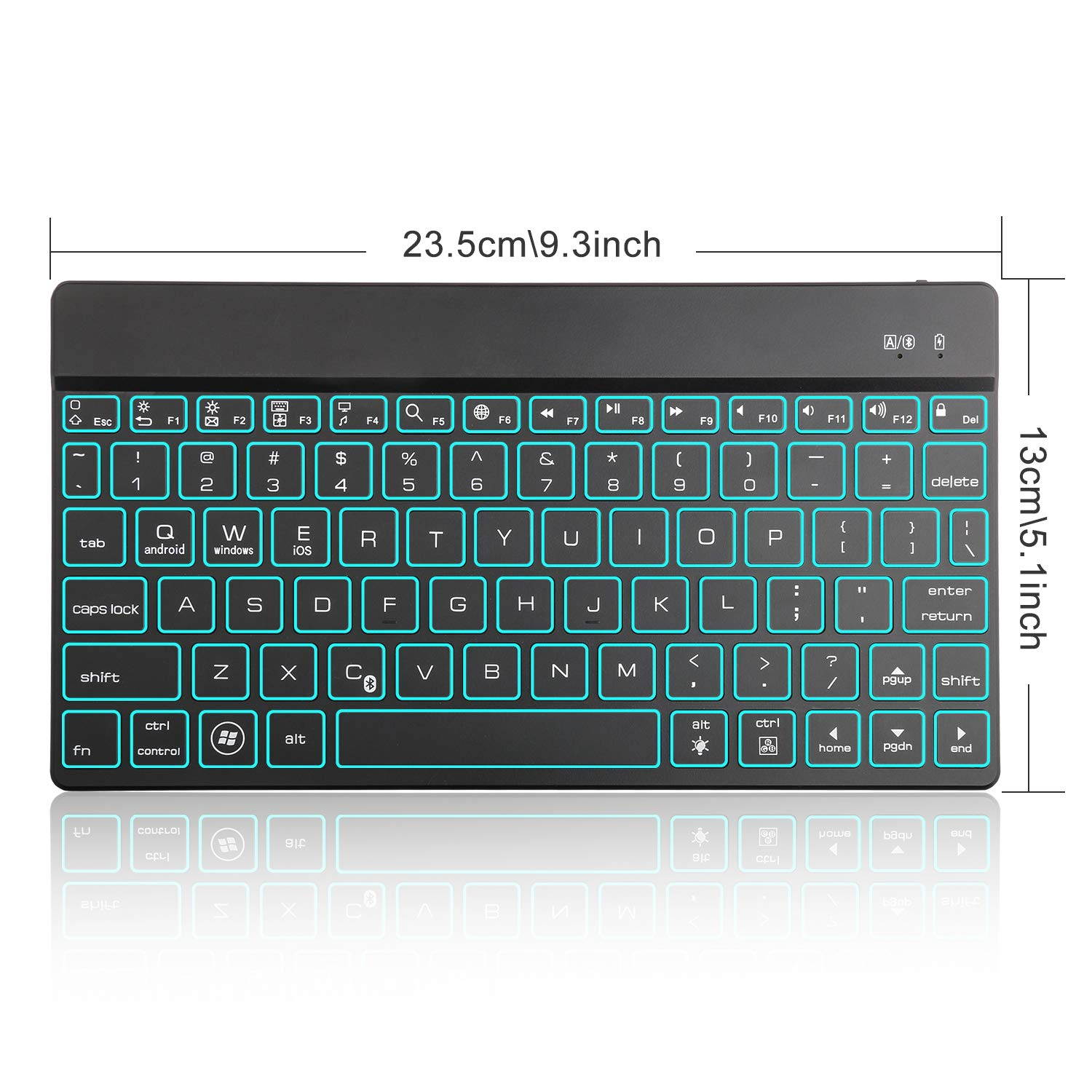 Wireless Bluetooth Keyboard for iPad Pro 12.9 / 11 / 10.5 / 9.7 inch / iPrd Mini 1 2 3 4 5 - 7 Color Backlit Keyboard - Keyboard for 3 System Tablet iPhone iOS Mac Galaxy Android Windows