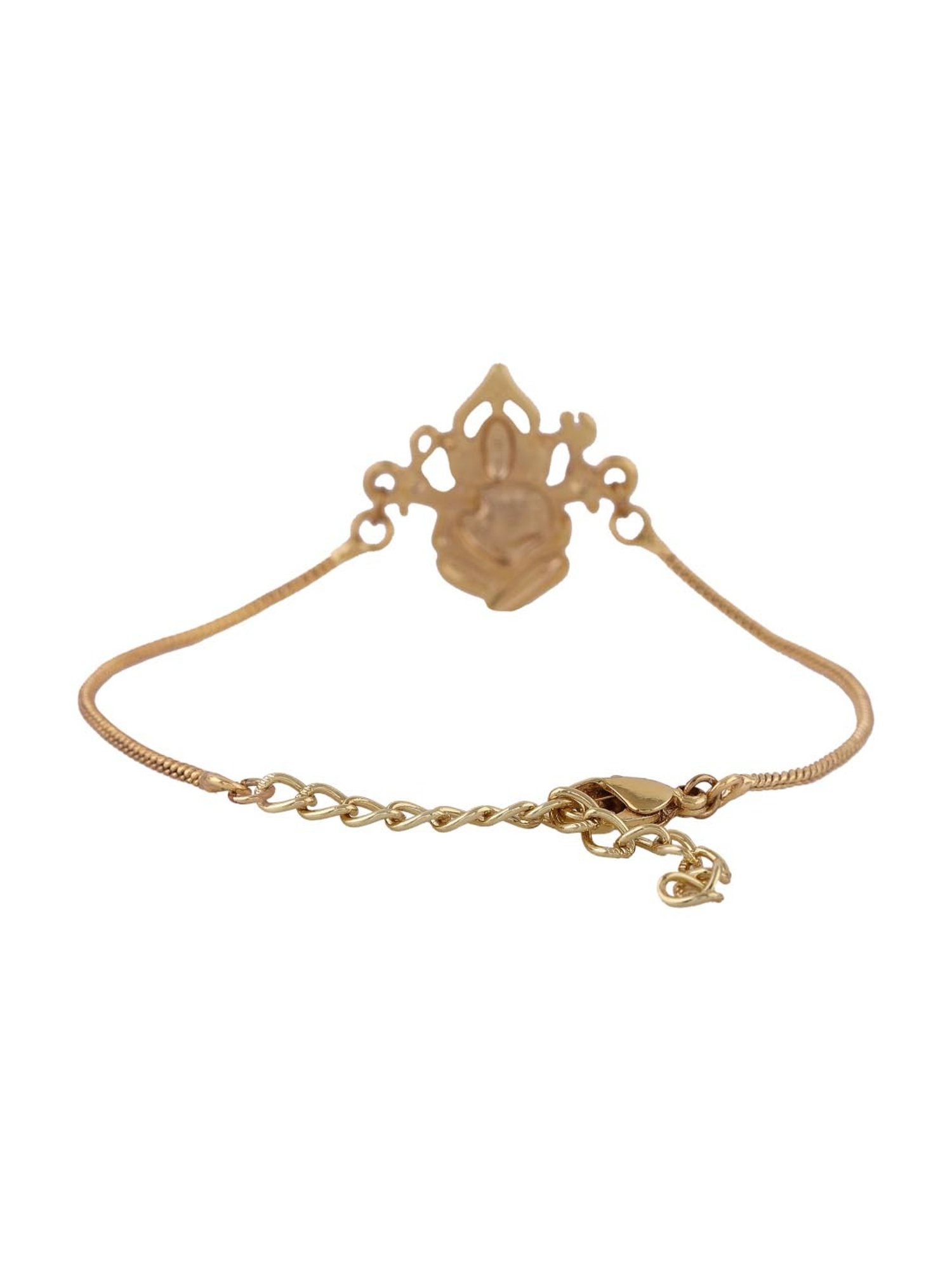 Estele Gold-Plated Sacred Ganapati Bracelet for Women