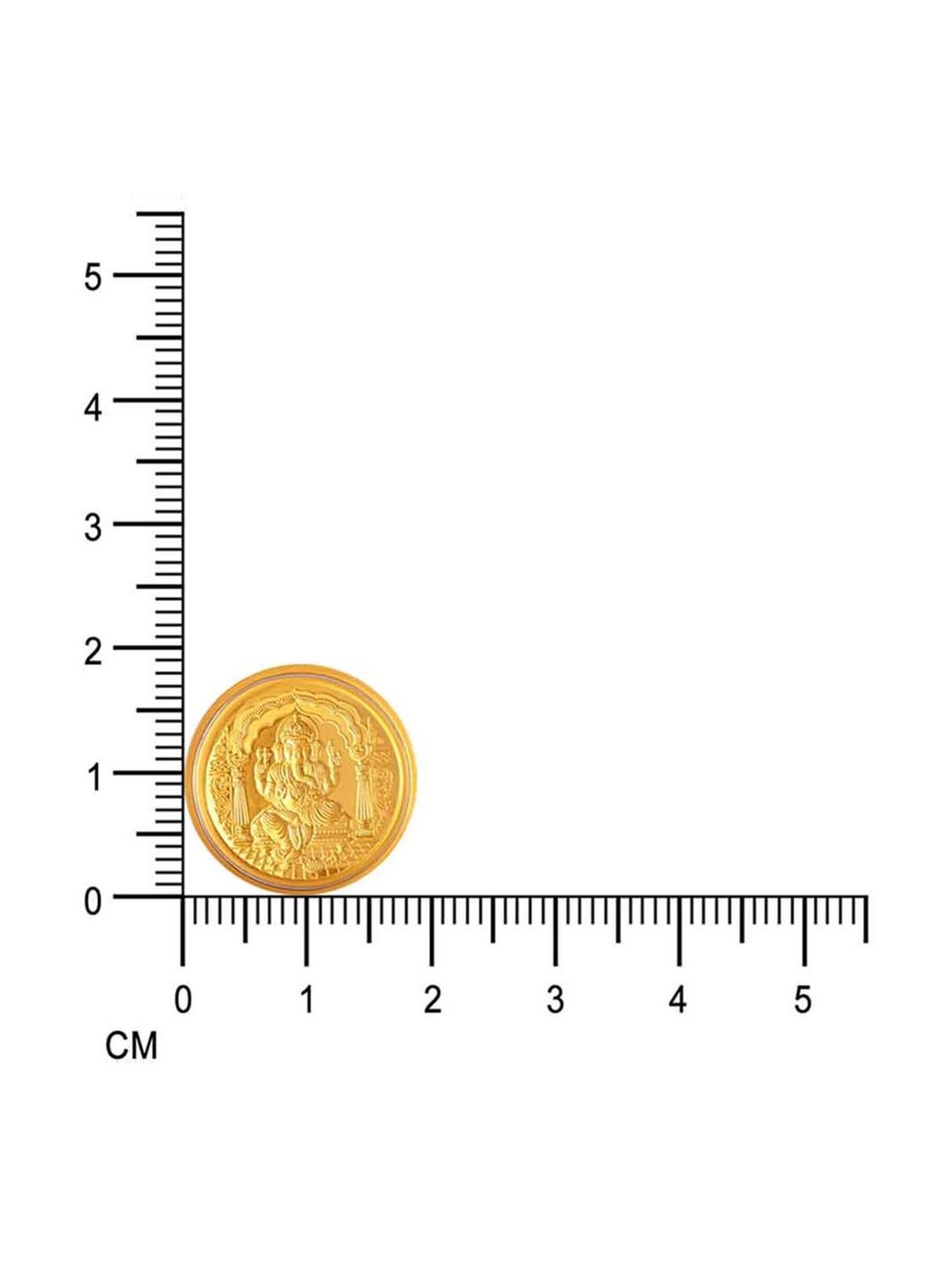 P.C. Chandra Jewellers Pooja Kalash-Inscribed 24k (999) 0.05gm Yellow Gold Foil Coin