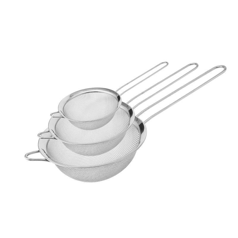 Hamilton Beach 3pc Stainless Steel Mesh Strainer Set - Silver