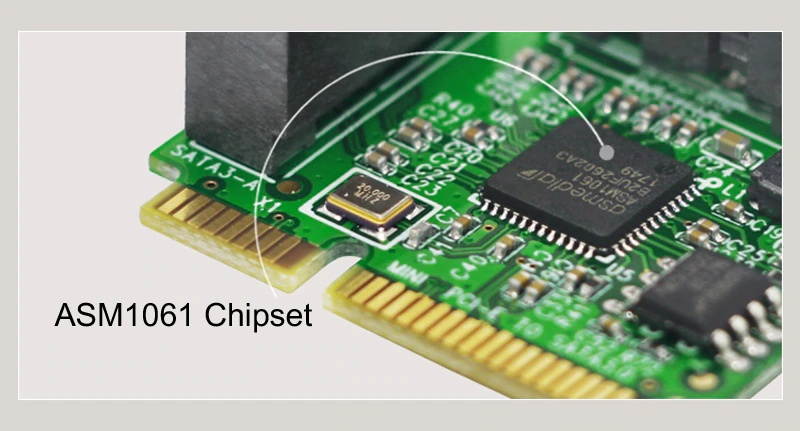 New Sale Mini PCI-E to SATA Expansion Card 2 Port SATA3.0 HDD 6Gbps Mini PCI-E SATA HDD SSD Adapter Convert Card ASM1061 Chipset