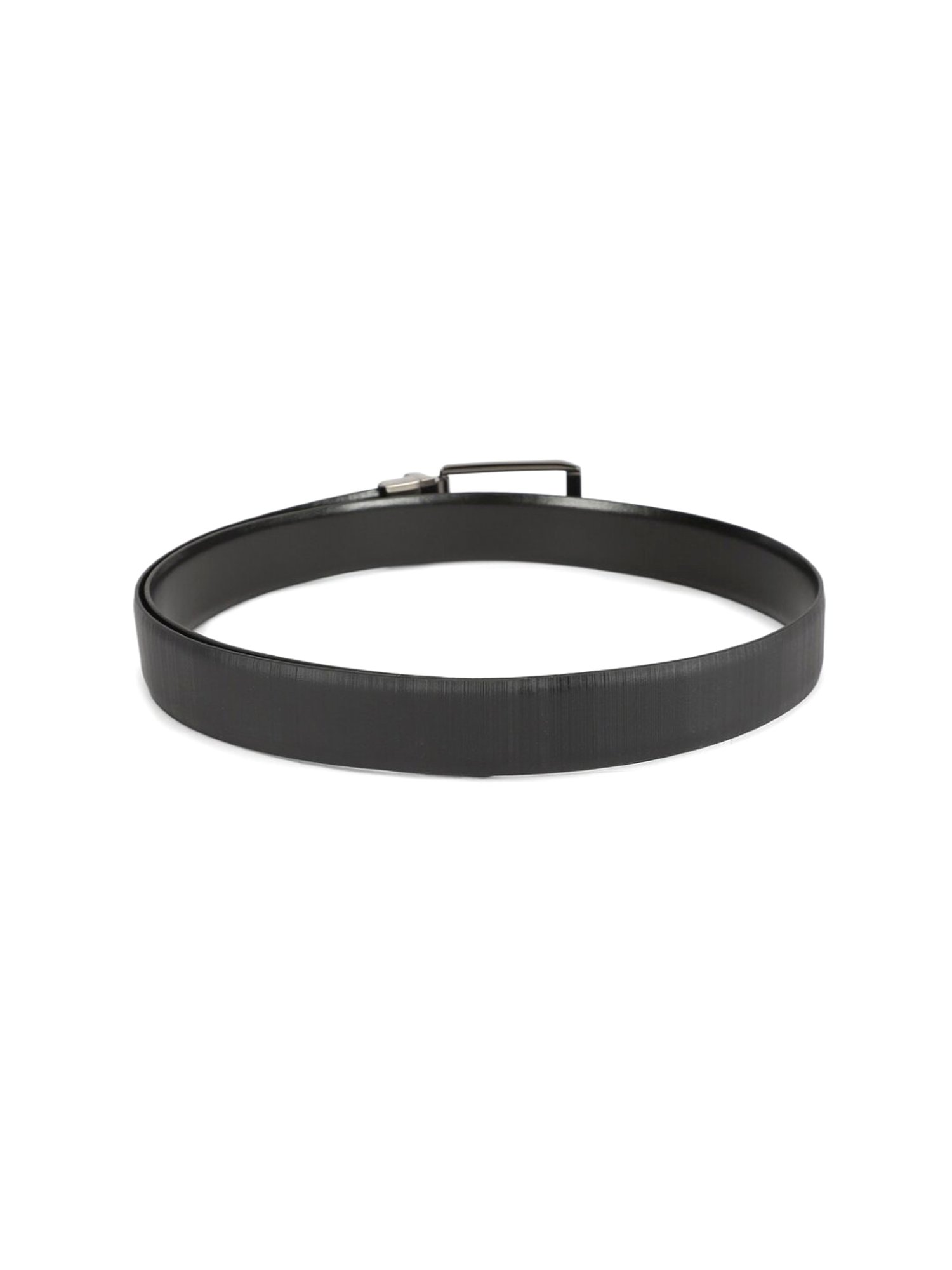 Simon Carter Black Leather Textured Formal Belt for Men