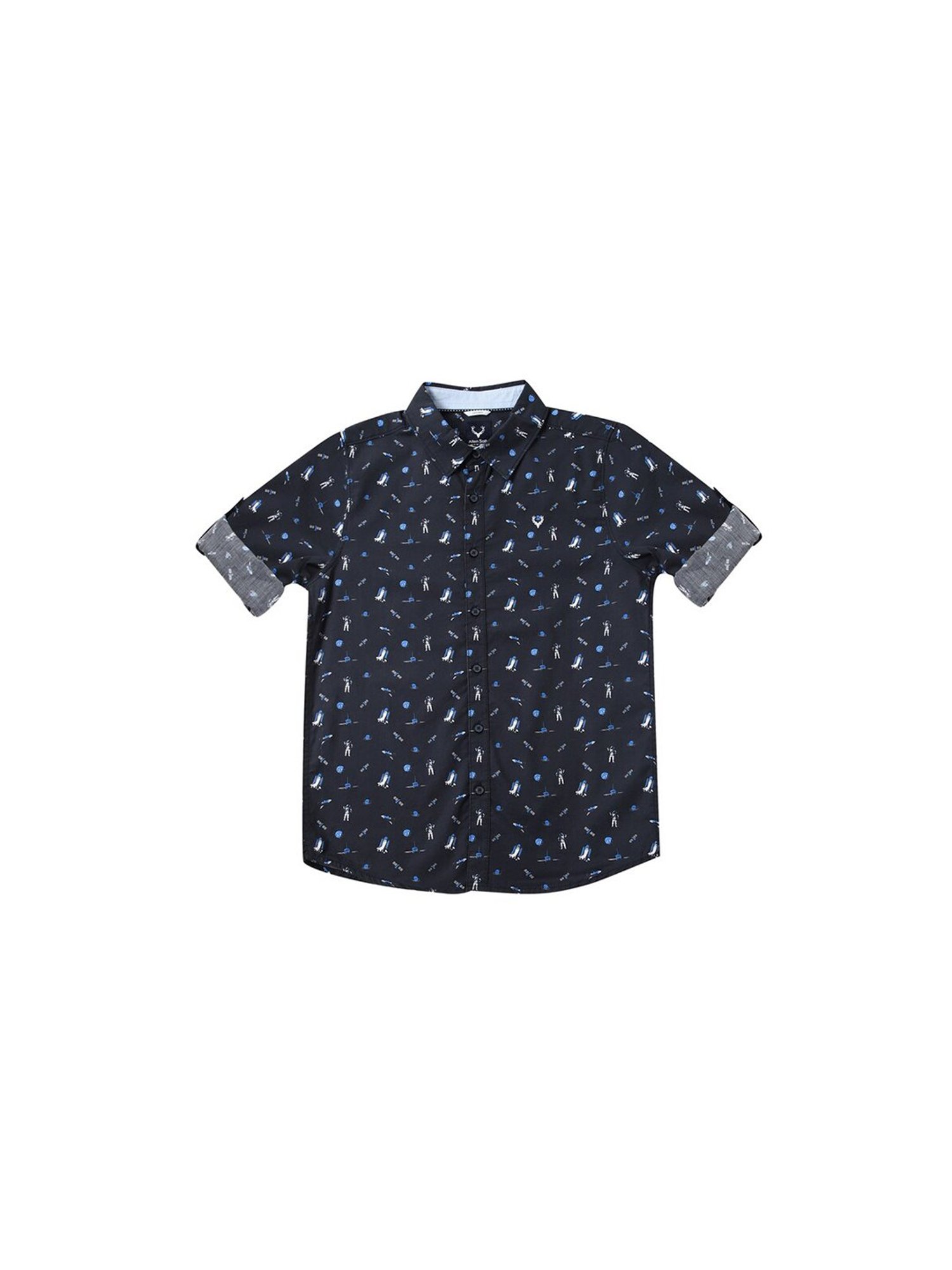 Allen Solly Junior Navy Printed Full Sleeves Shirt