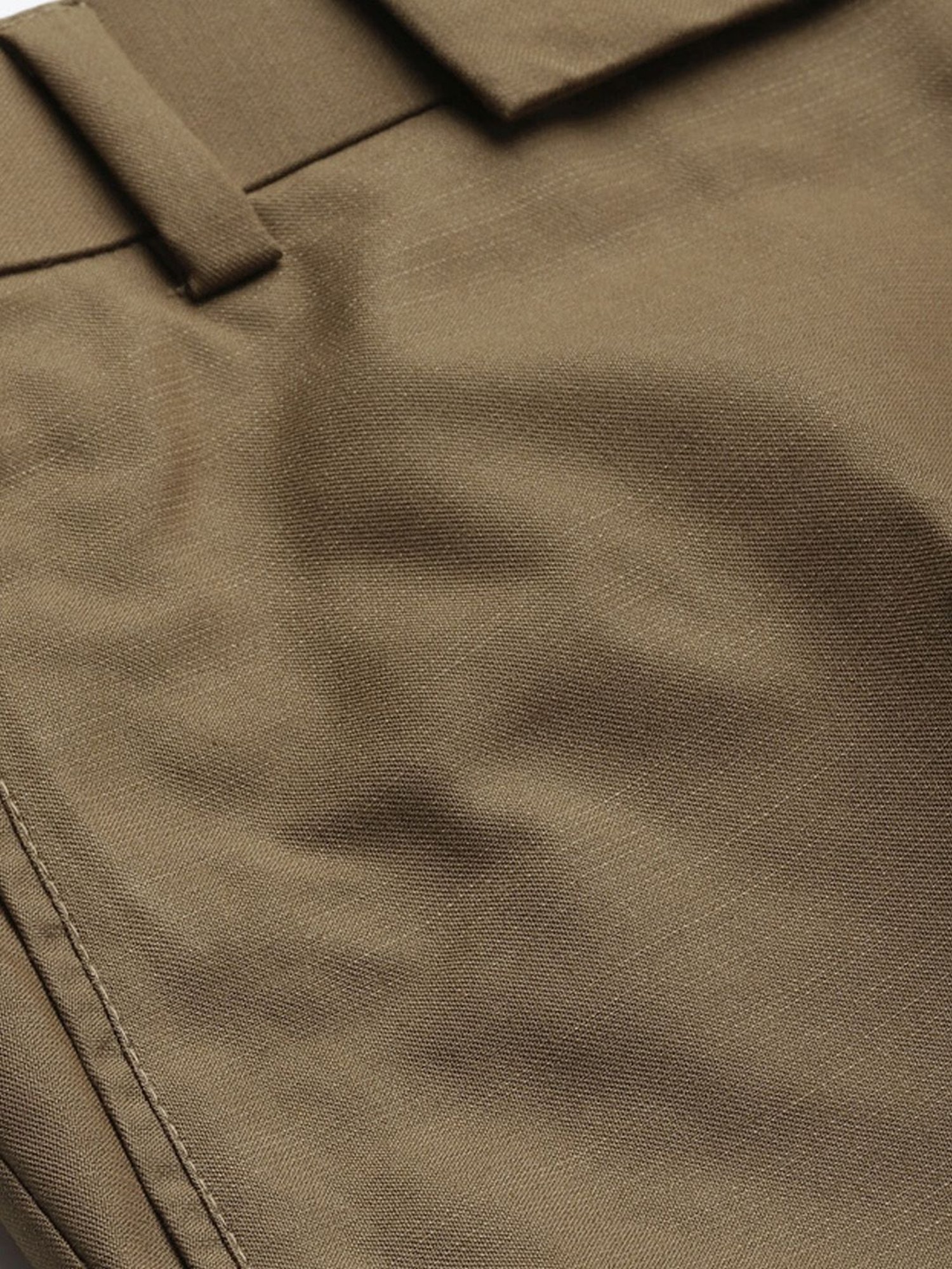 Hangup Khaki Regular Fit Flat Front Trousers