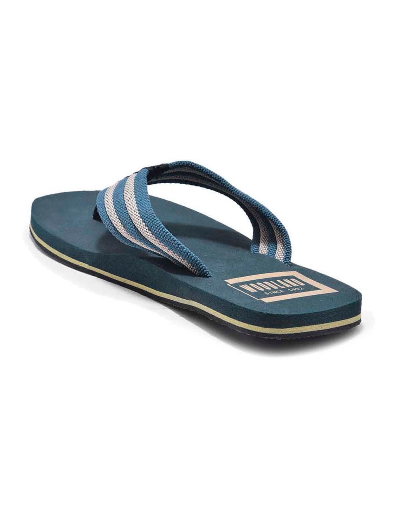 Woodland Men's Teal Green & White Flip Flops