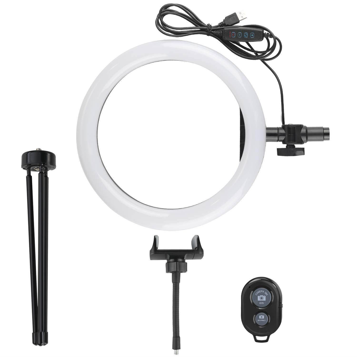 10.2 Inch Ring Light with Stand - Rovtop LED Camera Selfie Light Ring with iPhone Tripod and Phone Holder for Video Photography Makeup Live Streaming