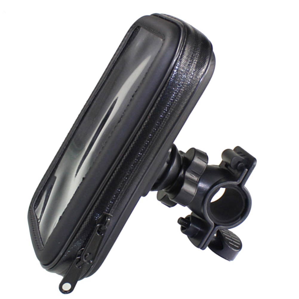 Waterproof Bike Phone Mount Holder Pouch 360 Degrees Rotation Phone Stand Case - Size M(Black)