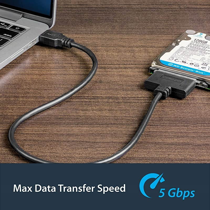 com SATA to USB Cable USB 30 to 25 SATA III Hard Drive Adapter External Converter for SSDHDD Data Transfer USB3S2SAT3CB