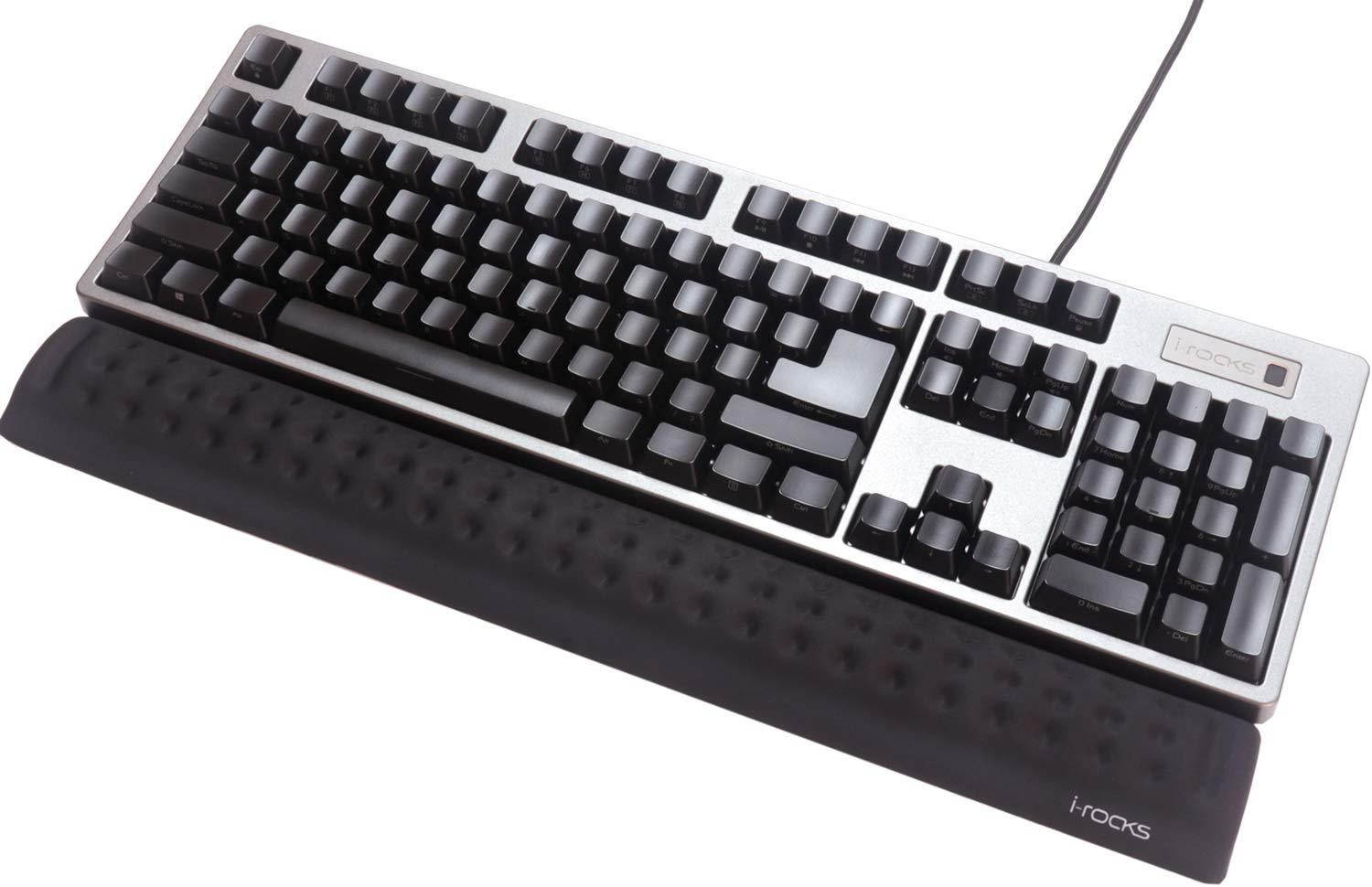 i-rocks IRC41 Memory Foam Keyboard Wrist Rest Pad Black. Ergonomic Design for Office, Home Office, Laptop, Desktop Computer, Gaming Keyboard.