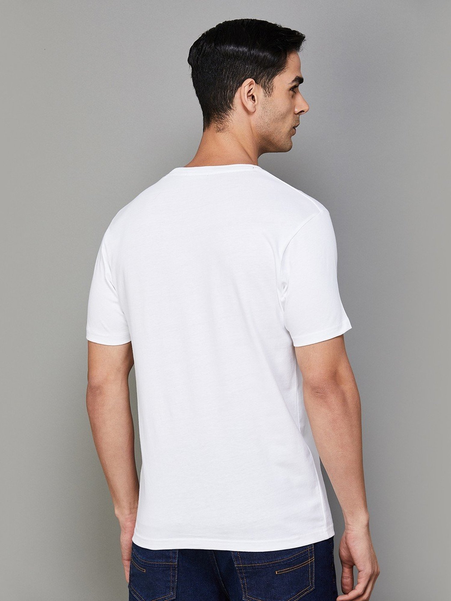 BOSSINI White Cotton Regular Fit T-Shirt