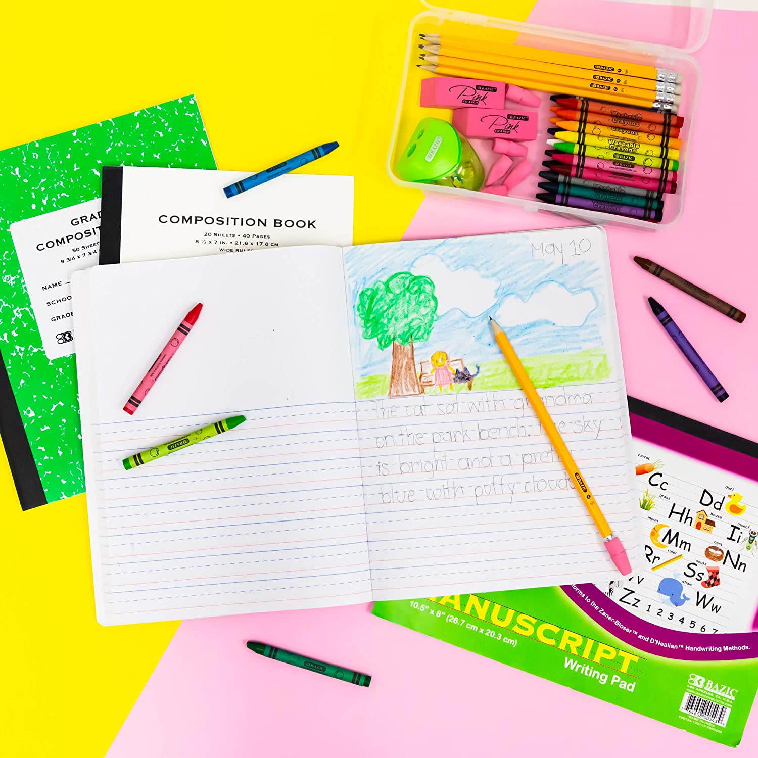 BAZIC Pink Eraser Top (50/Pack), 1-Pack