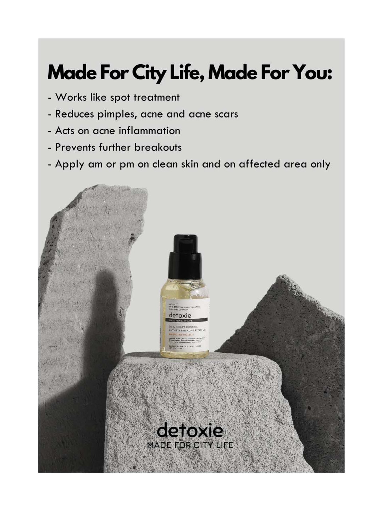 Detoxie Oil & Sebum Control Anti-Stress Acne Repair Gel - 35 ml