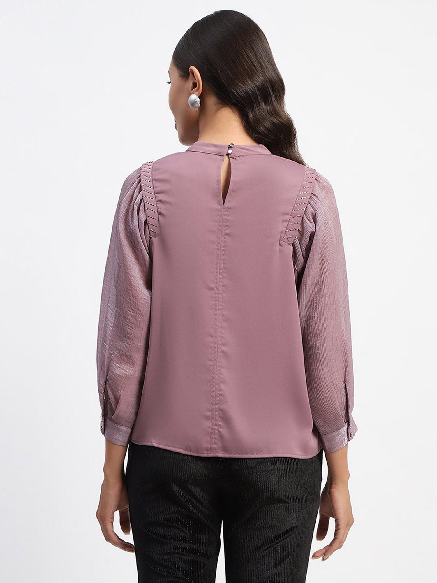 MADAME Mauve Embellished Top