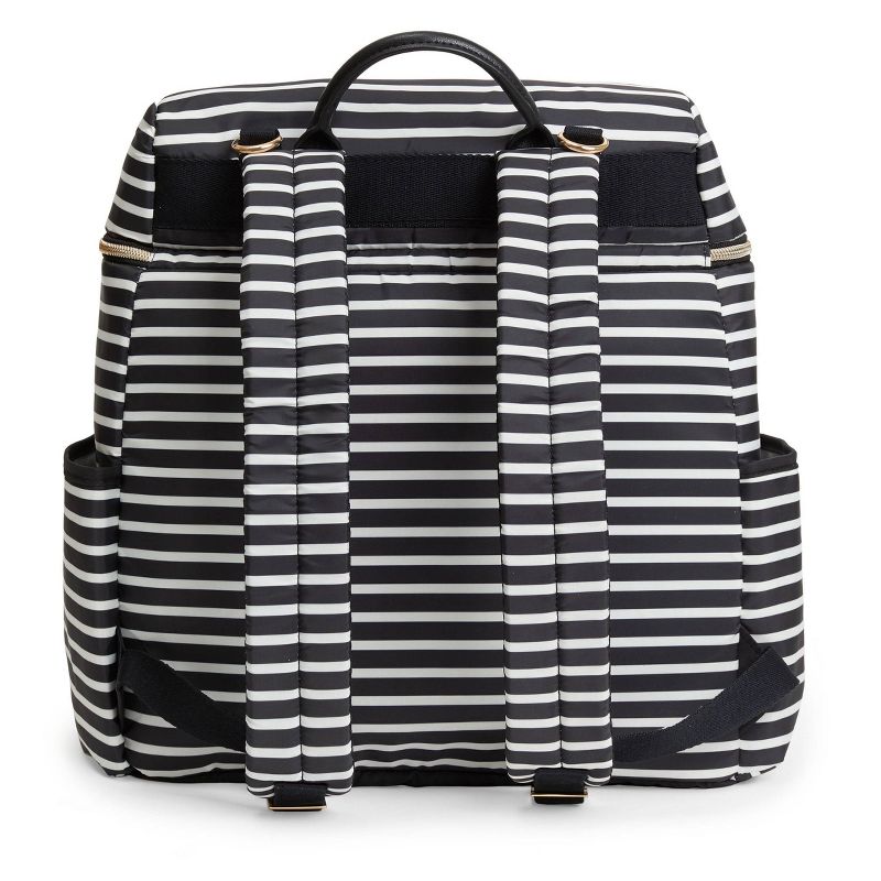 Skip Hop Flatiron Black and White Stripe Diaper Bag Backpack