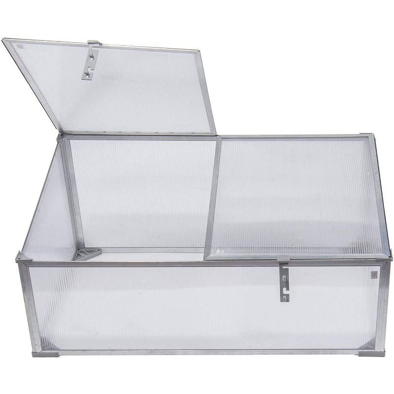 Ogrow 24" Easy to Assemble Square Aluminum Cold Frame Greenhouse for Herbs, Vegatables or Flowers