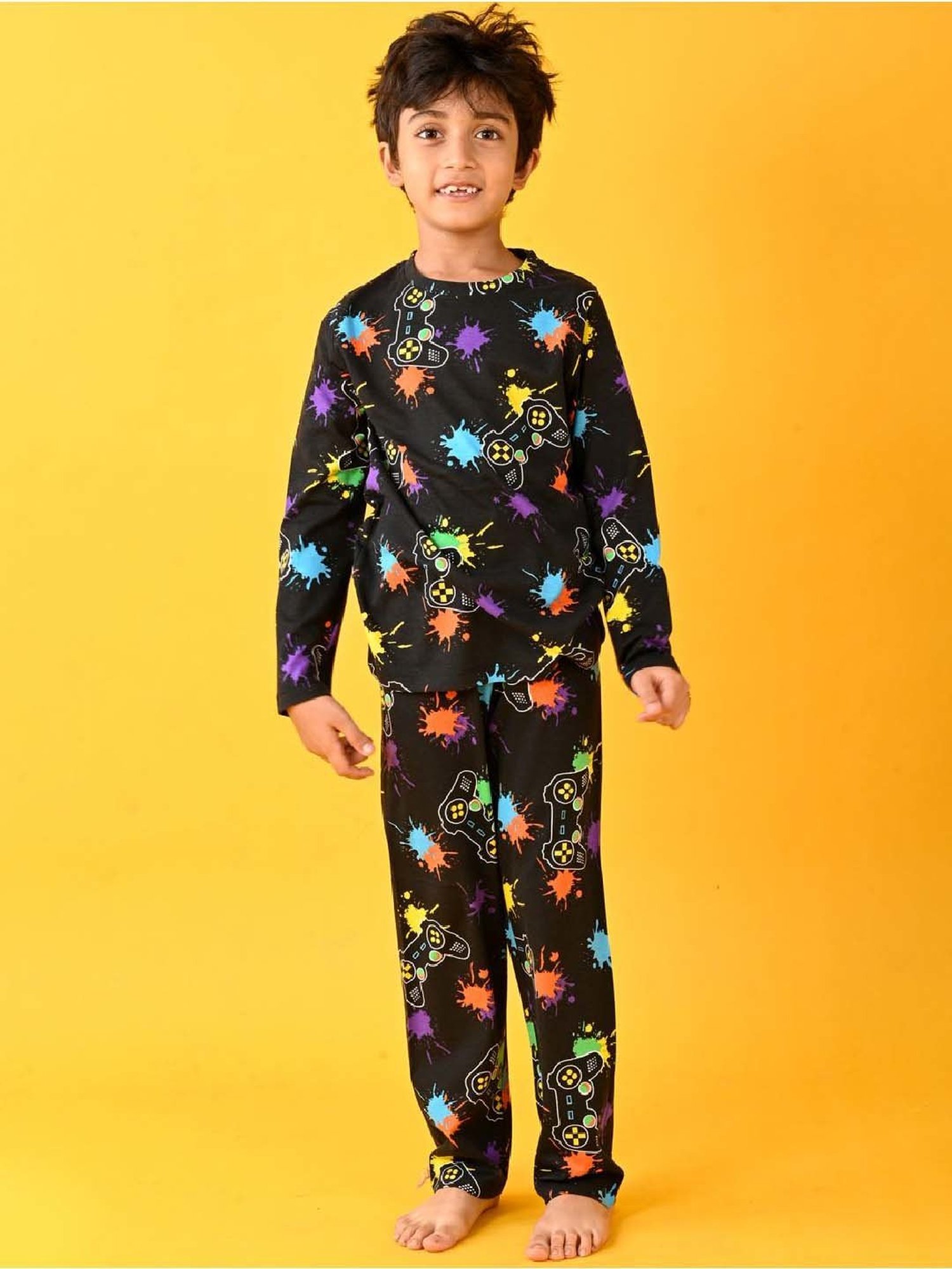 Nite Flite Boys Navy & Grey Born to Play Cricket Pyjama Set