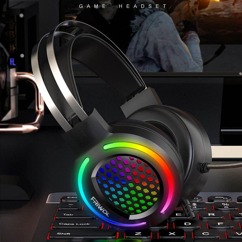 USB Game Headset 7.1 Channel Wired Headset With Mic & RGB Noise Cancellation For Desktop Computer Games