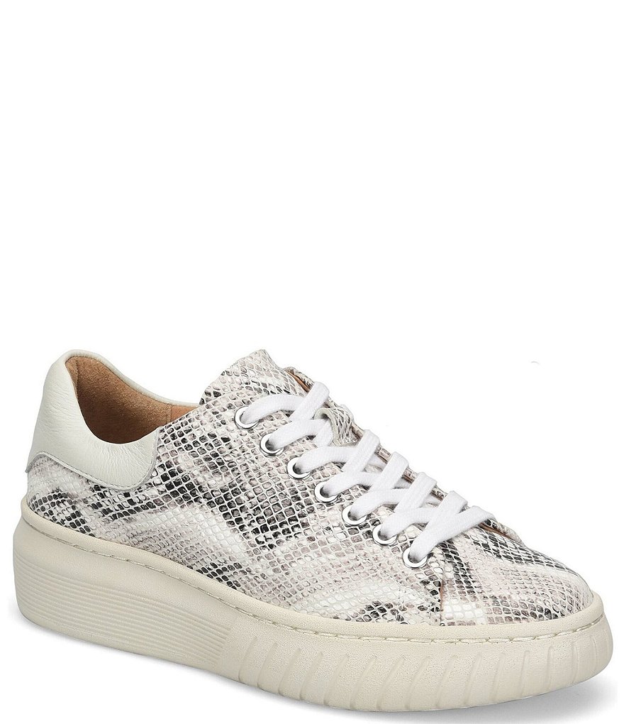 Sofft Parkyn Snake Print Leather Platform Sneakers