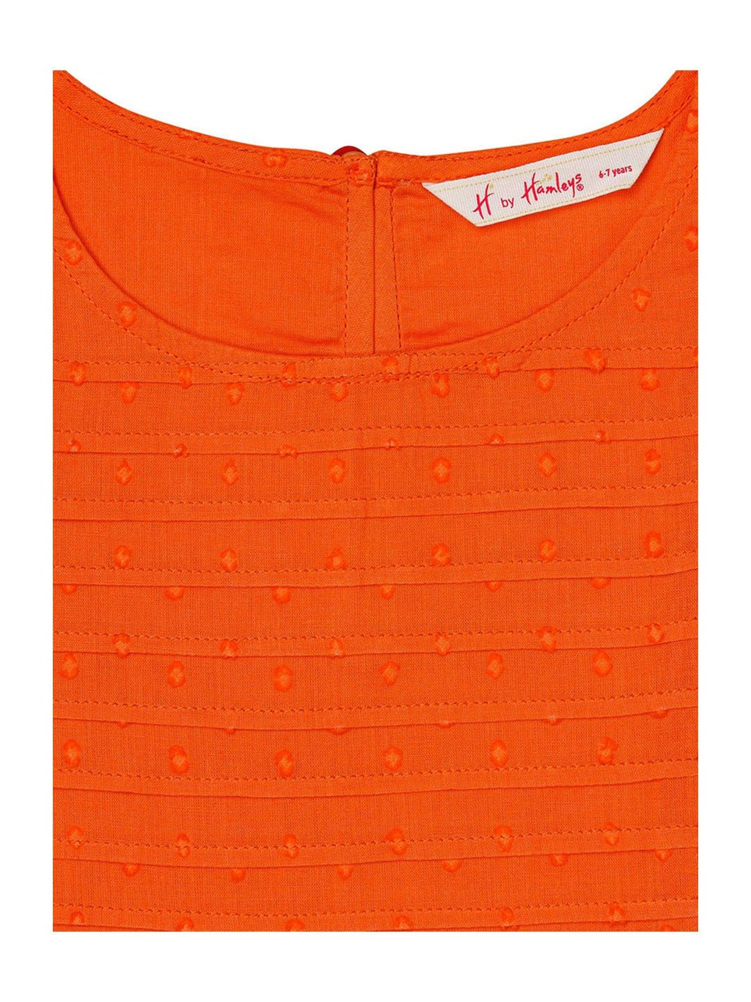 H by Hamleys Girls Orange Solid Peplum Top