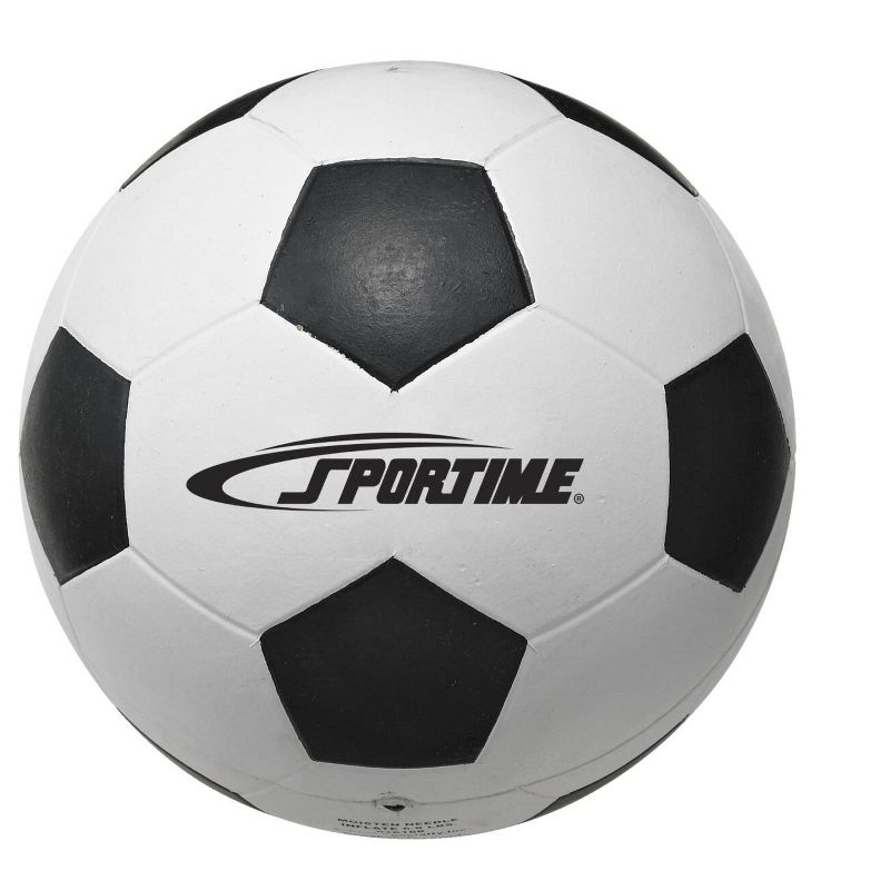 Sportime Size 4 Soccer Ball, Black/White