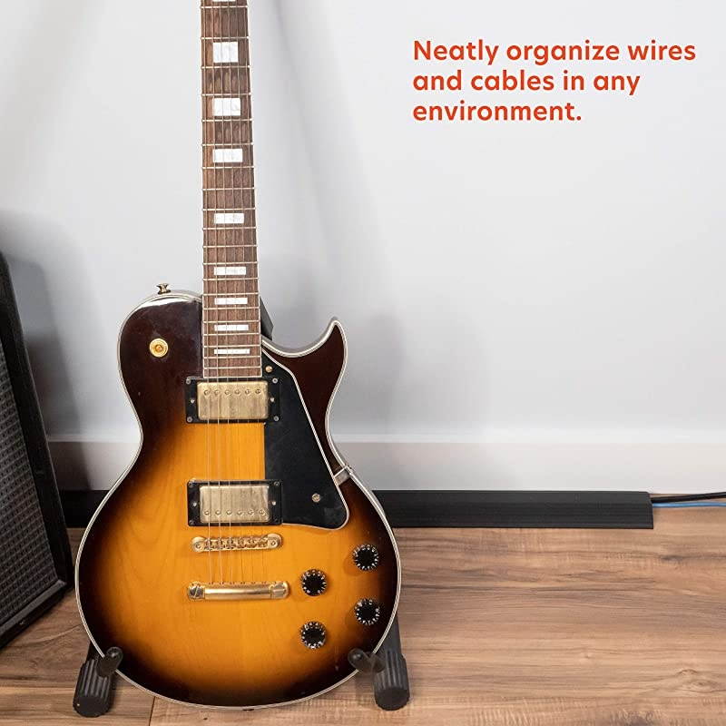 60005C Floor Cord Cover Protector for agement 3 in x 5 ft Black