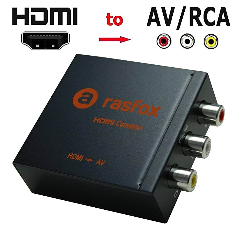 Powered HDMI to AVRCA Converter 1080p HDTV HDMI to Composite RCA Audio Video AV CVBS Adapter Converter Box with Power Adapter Highend Metal Box with 1 Year Warranty