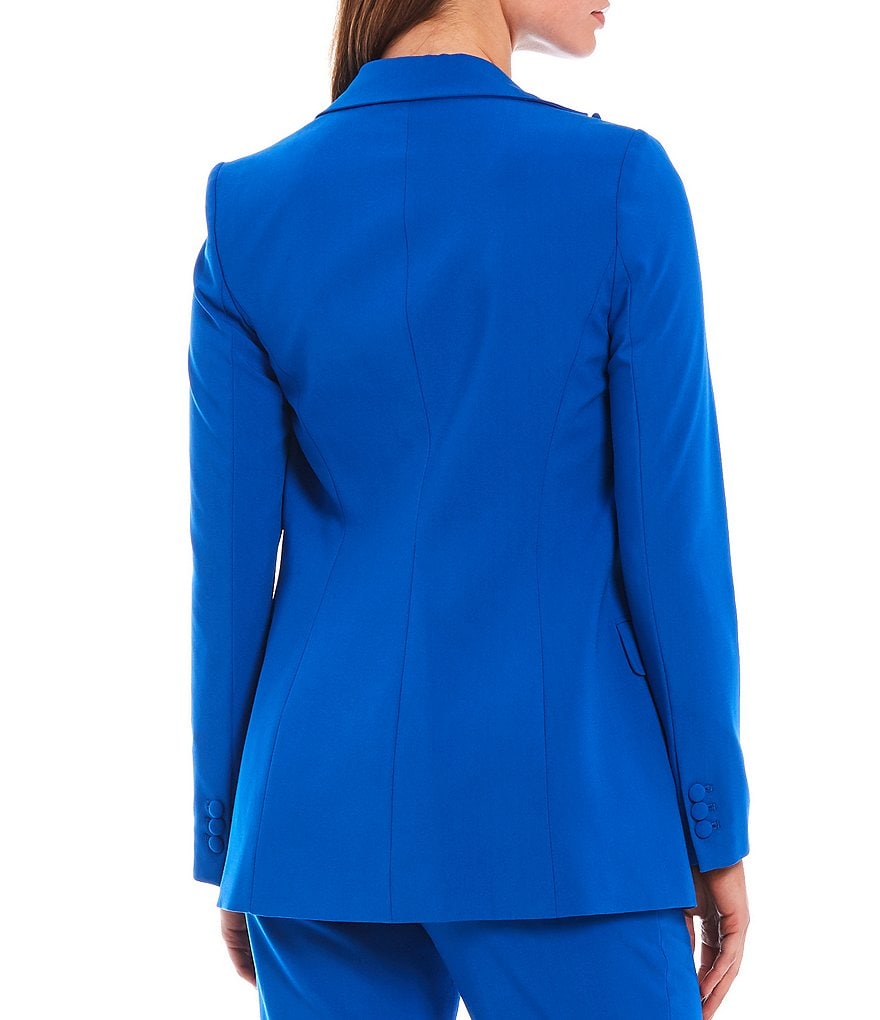 Calvin Klein Petite Size Lux Stretch Suiting Peak Lapel Open-Front Jacket