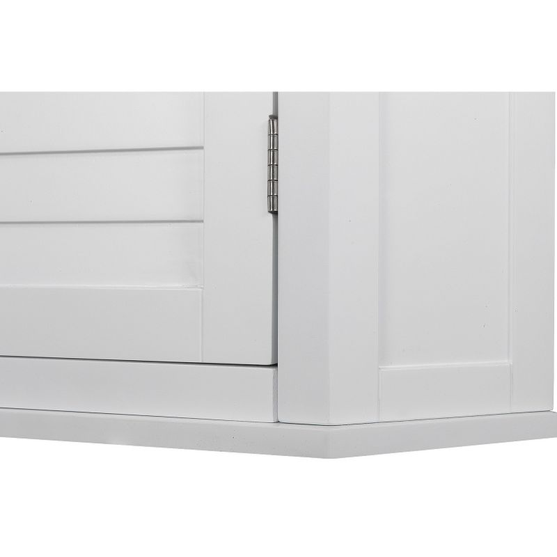 Slone White Shuttered Corner Cabinet - Elegant Home Fashion