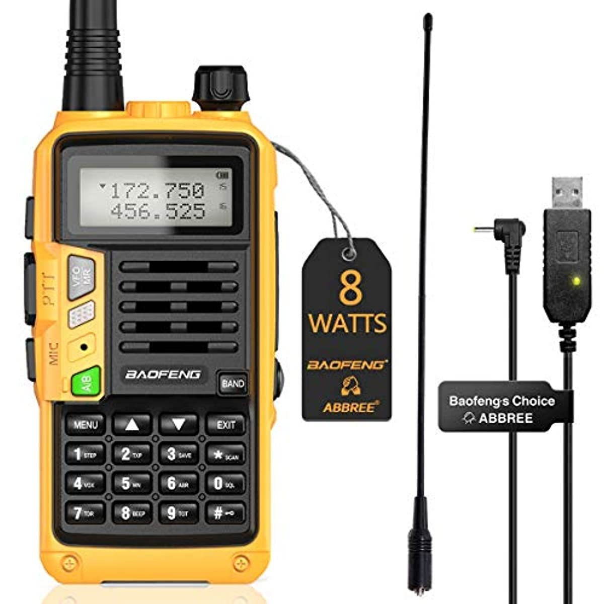 BaoFeng UV-S9 Plus High Power 2200mAh Large Battery Tri-Power Portable Two-Way Radio with 15.1Inch 771 Antenna (OrangeAntenna)