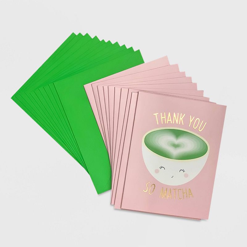 10ct Thanks Matcha Boxed Card Set
