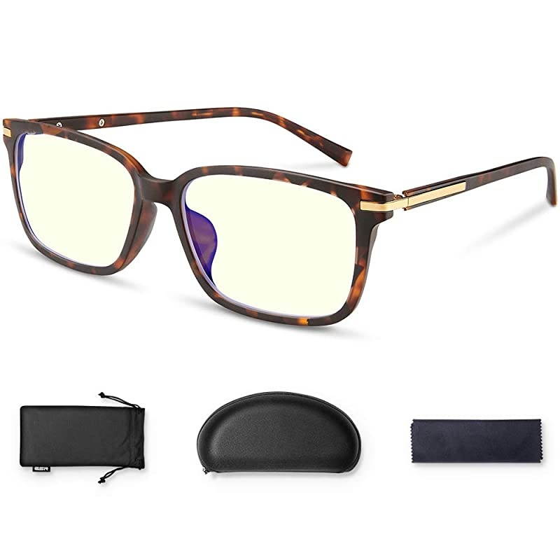 Blue Light Blocking Glasses Computer Reading Glasses Prevents Eyestrain Transparent UV Filter Lens TR90 Frame Lightweight Blue Light Filtering Glasses for Men amp Women Brown