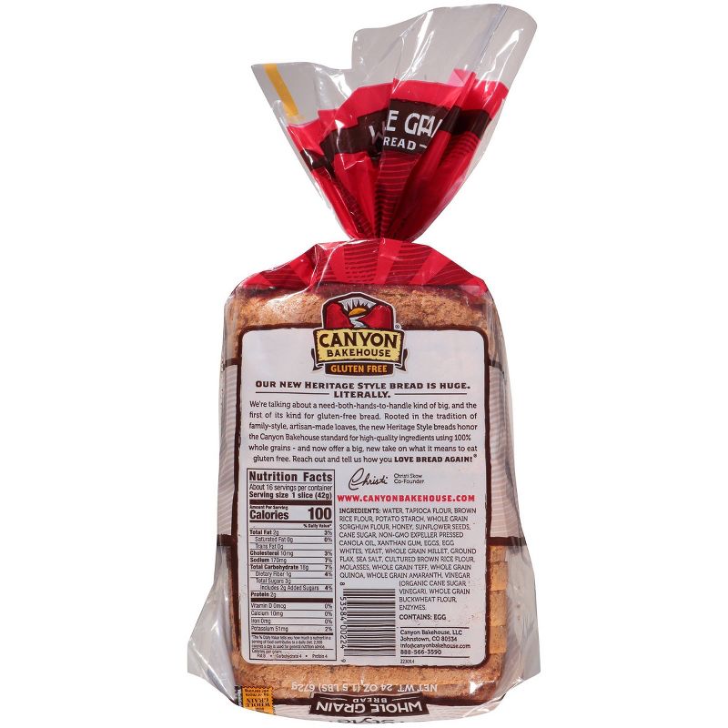Canyon Bakehouse Gluten Free Heritage Whole Grain Bread - 24oz