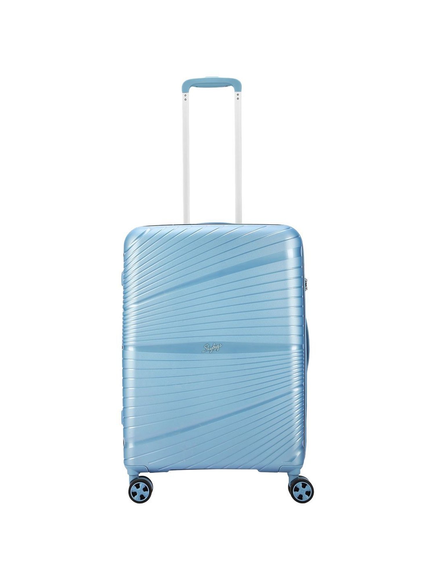 Skybags SKYLITE Powder Blue 8 Wheels Hard Cabin Trolley Bag 45