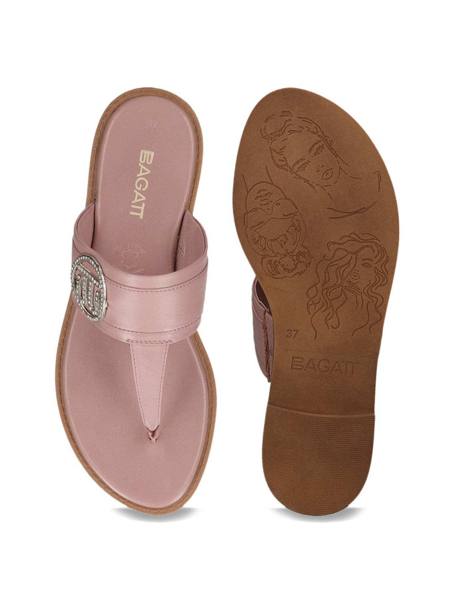 BAGATT Women's Goldy Rose T-Strap Sandals