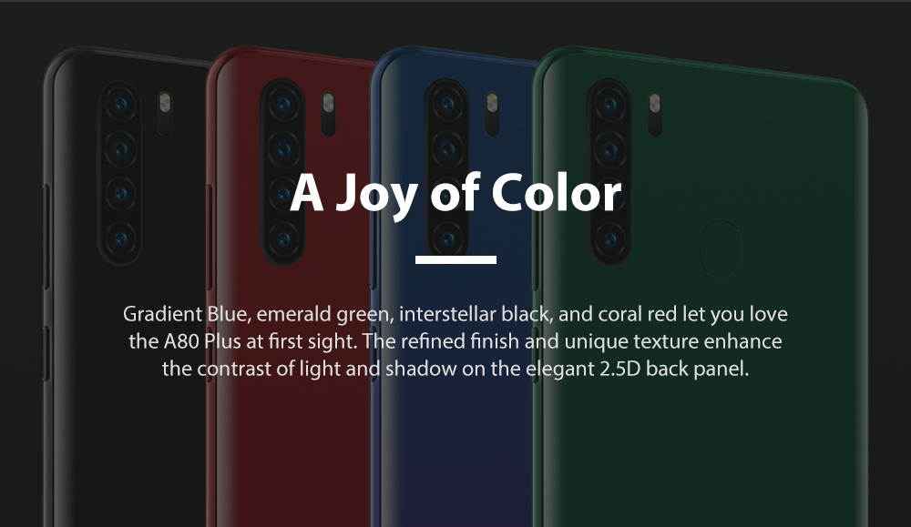 A80 Plus Smartphone, 6.49 Inch HD + Waterdrop Screen Face Unlock, Android 10.0 Unlocked Phone with 4680mAh Big Battery, Dual SIM 4G Phone