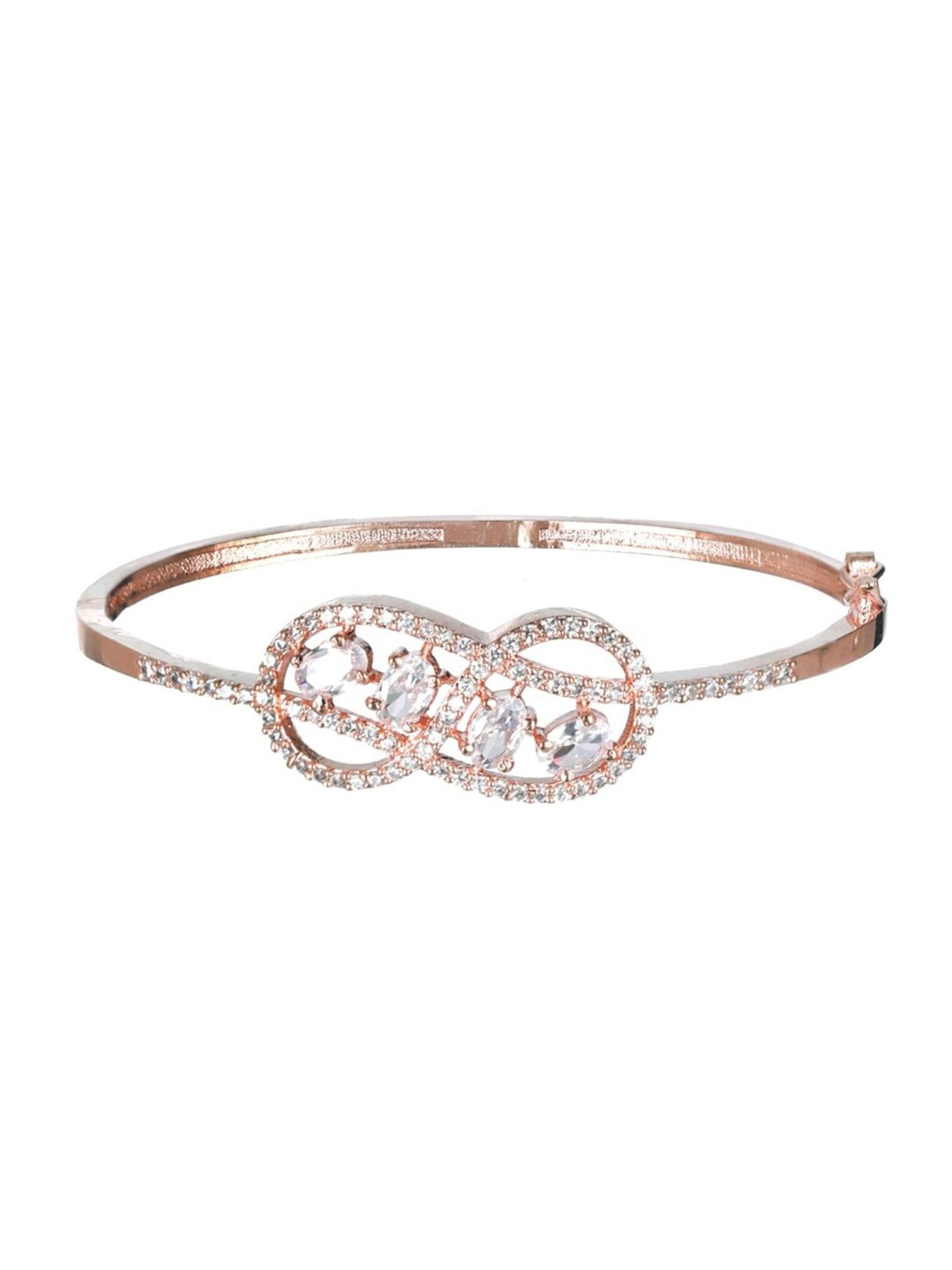 Aatmana Rose Gold-Plated Handcrafted Infinity Shaped Bangle-Style Bracelet