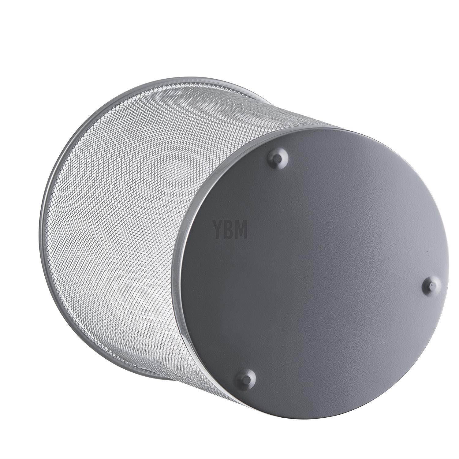 Ybmhome Steel Mesh Round Open Top Waste Basket Bin Trash Can for Office Home 2485 (1, Silver)