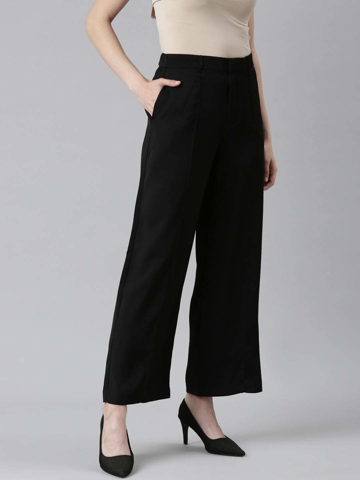 Go Colors! Black Mid Rise Flared Pants