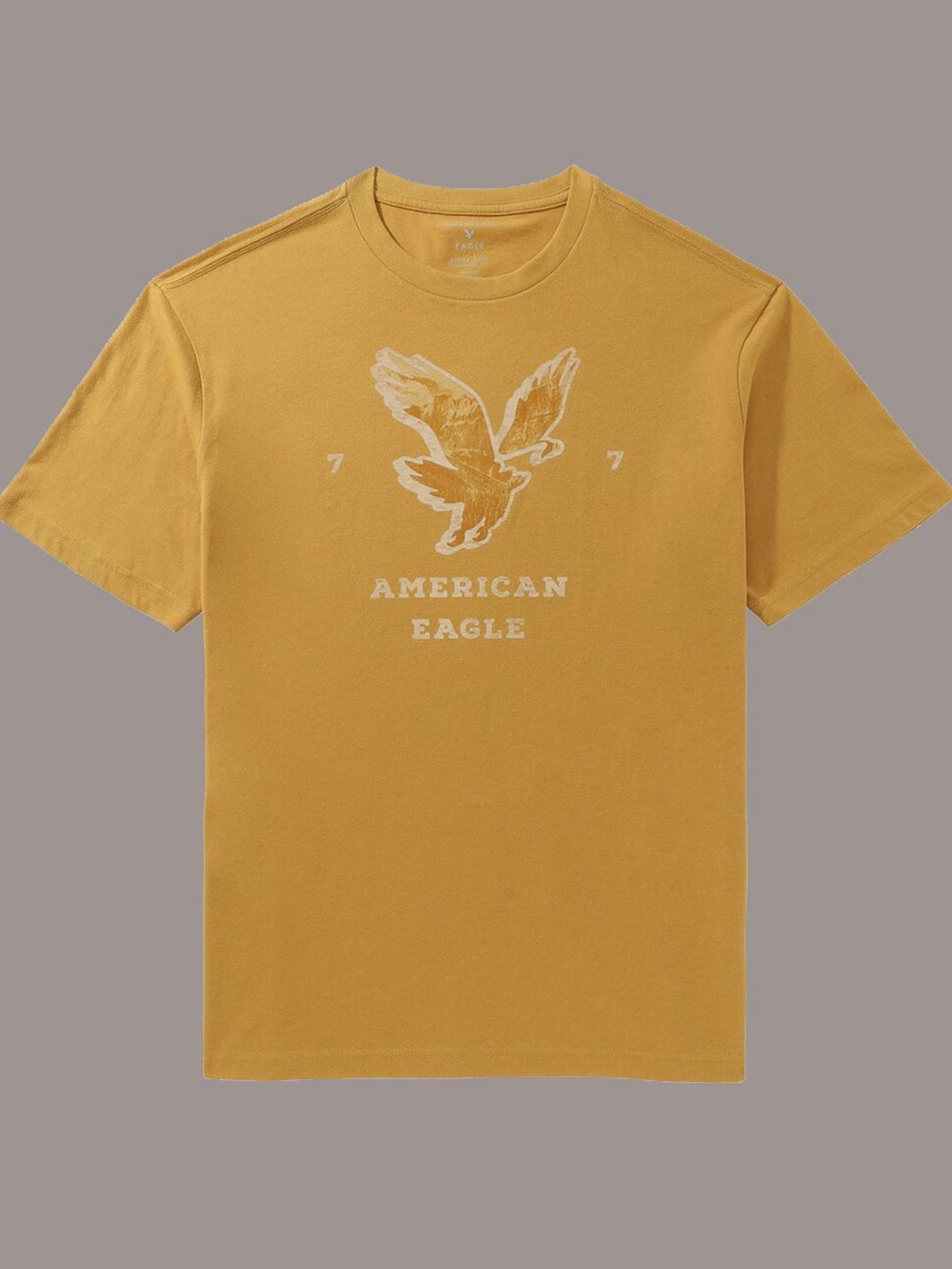 American Eagle Yellow Regular Fit Printed T-Shirt
