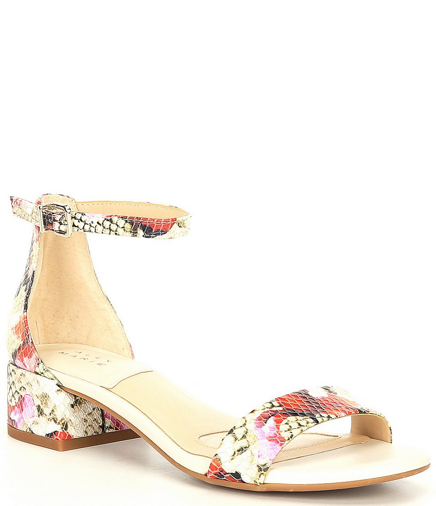 Alex Marie Malahn Floral Snake Print Floral Block Heel Dress Sandals