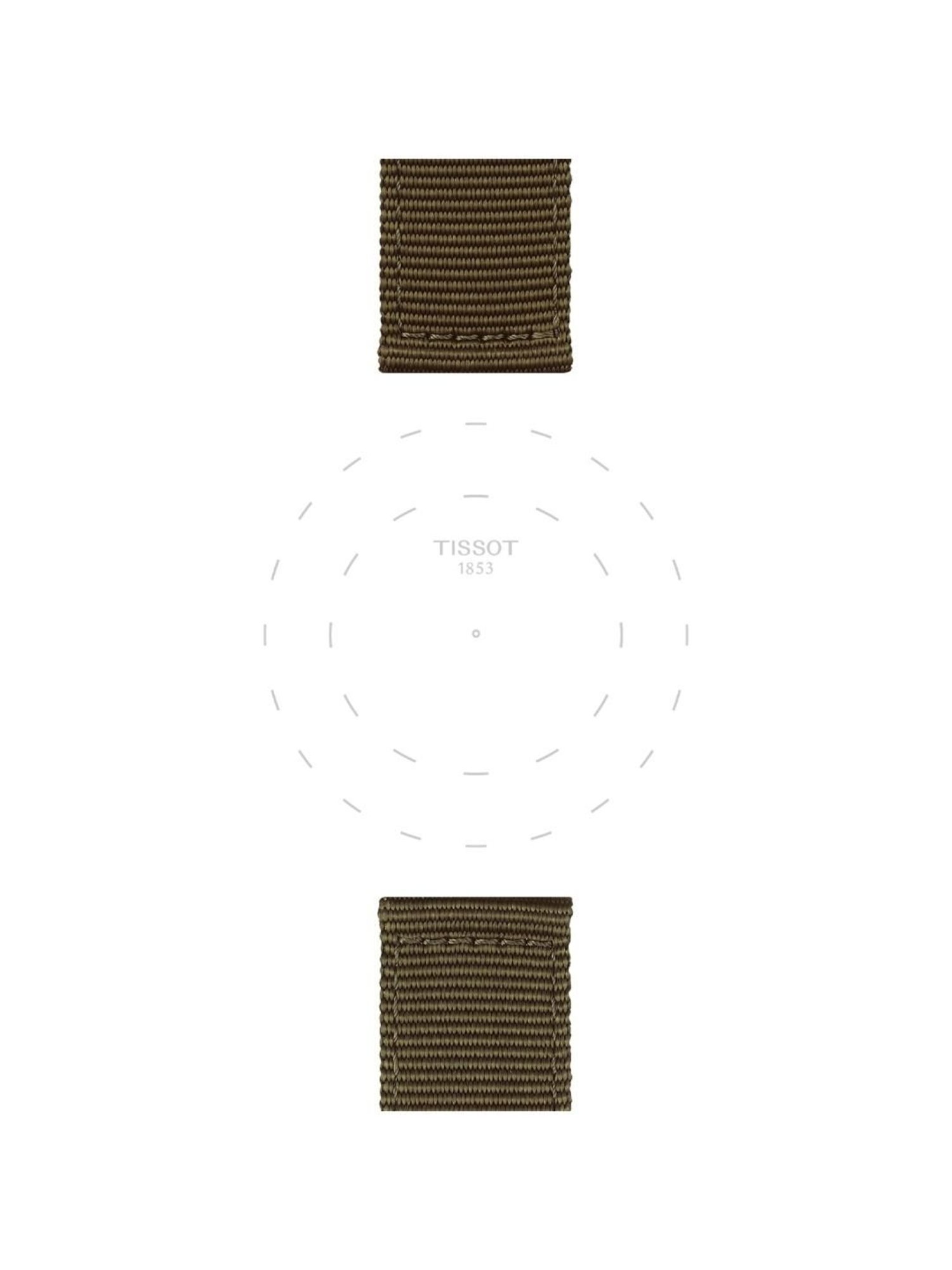 TISSOT Official T852046756 Khaki Textile Watch Strap Lugs 22 mm