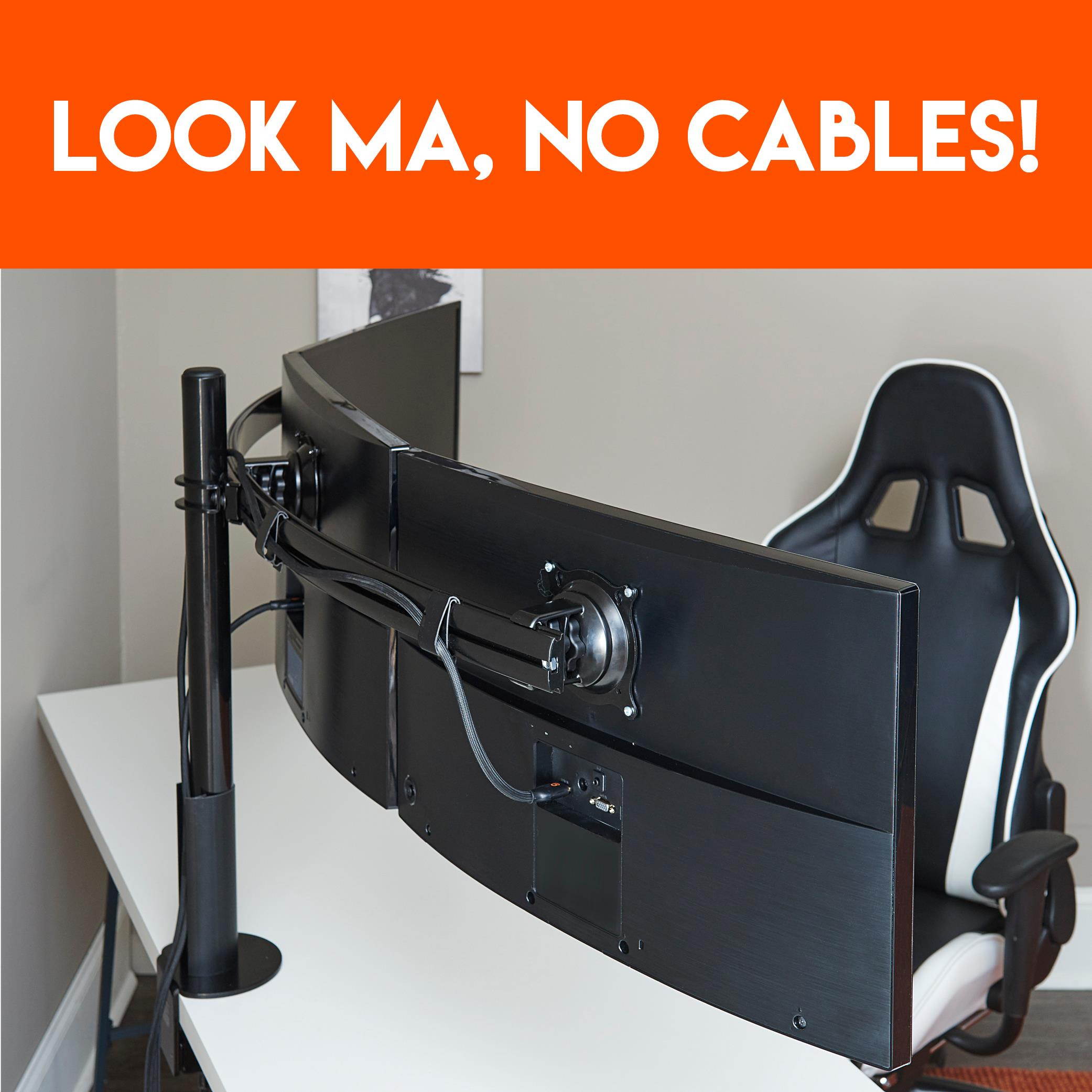 ECHOGEAR Triple Monitor Height-Adjust Multi-Screen Monitor Desk Mount for Array-Style Gaming - ECHO-GM3C