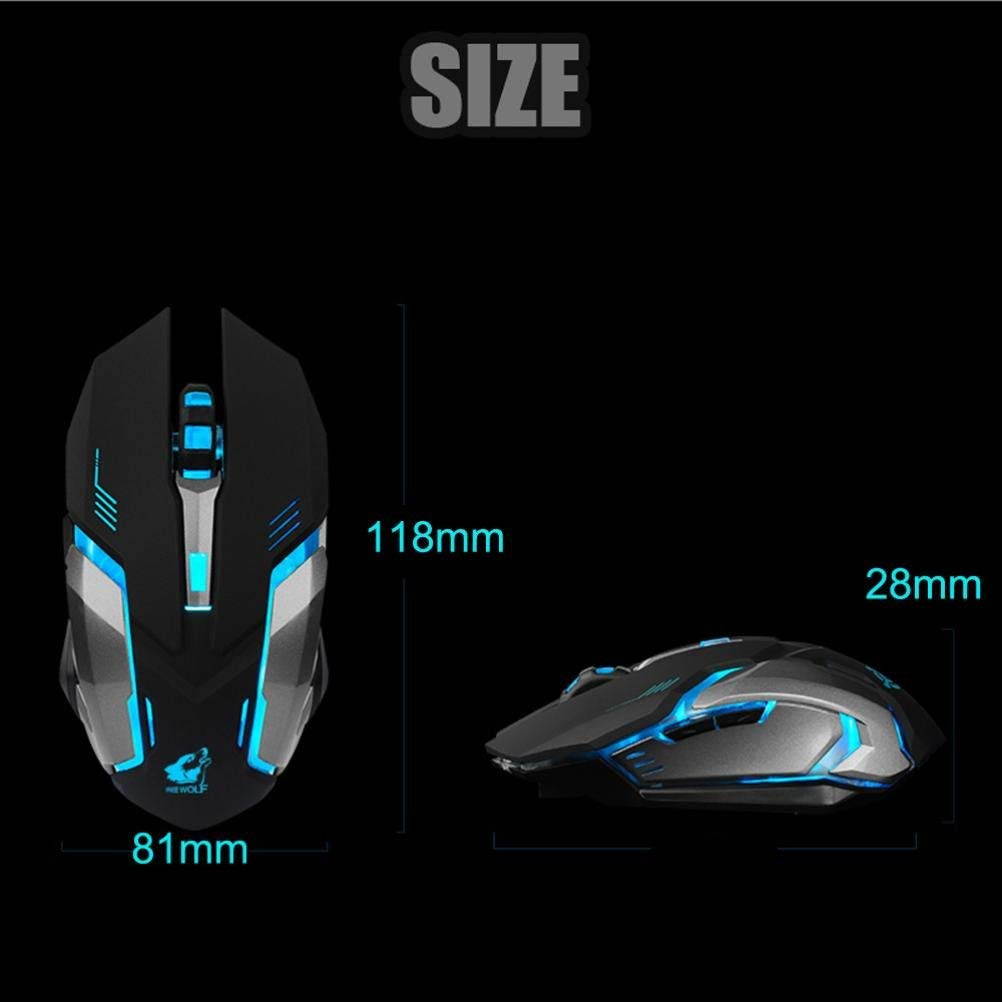 Zgeer Rechargeable Z7 Wireless Silent LED Backlit USB Optical Ergonomic Gaming Mouse