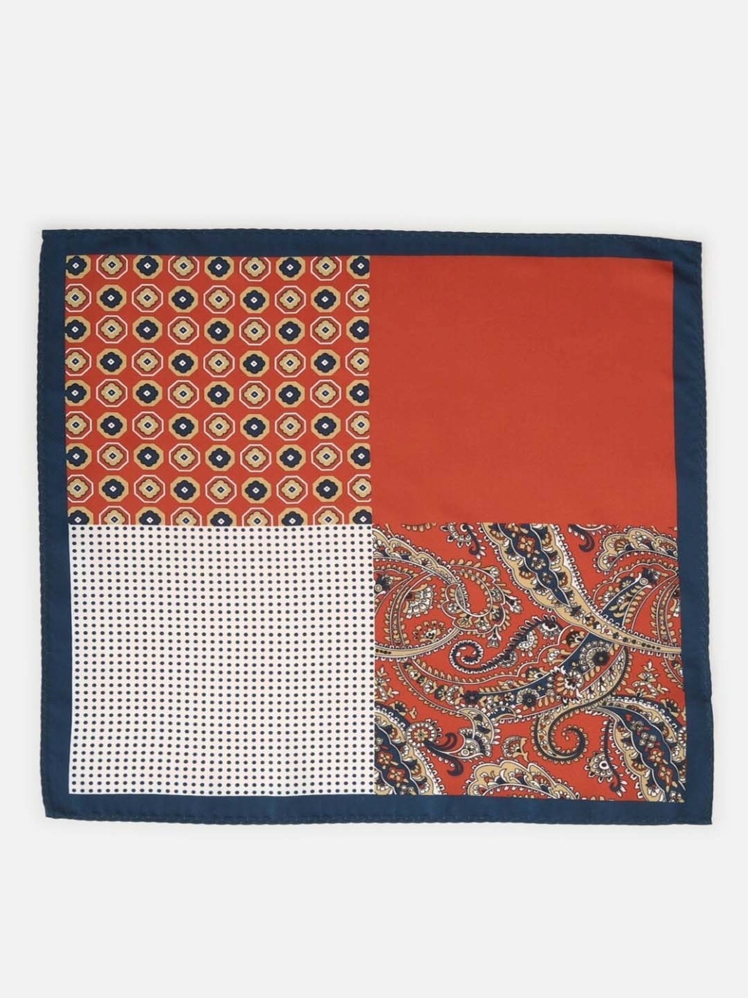 Van Heusen Orange & Blue Floral Pocket Square