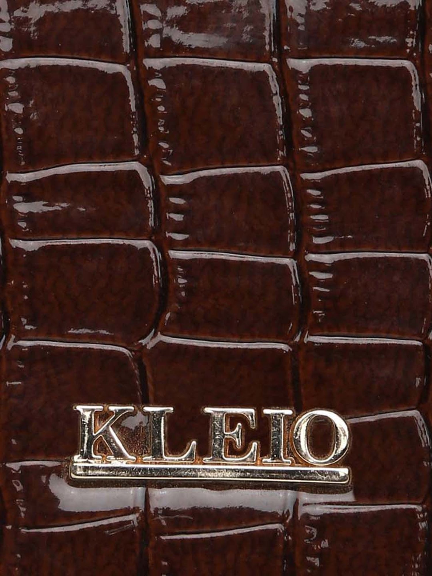 KLEIO Brown Textured Medium Sling Handbag