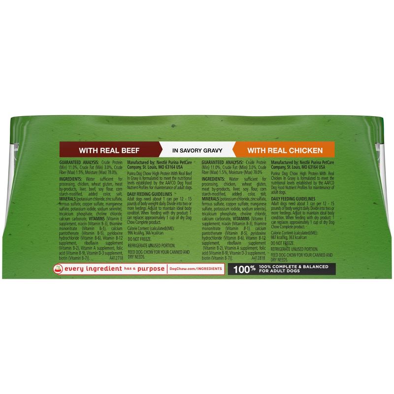 Purina Dog Chow High Protein In Savory Gravy Beef & Chicken Wet Dog Food - 13oz/6ct Variety Pack