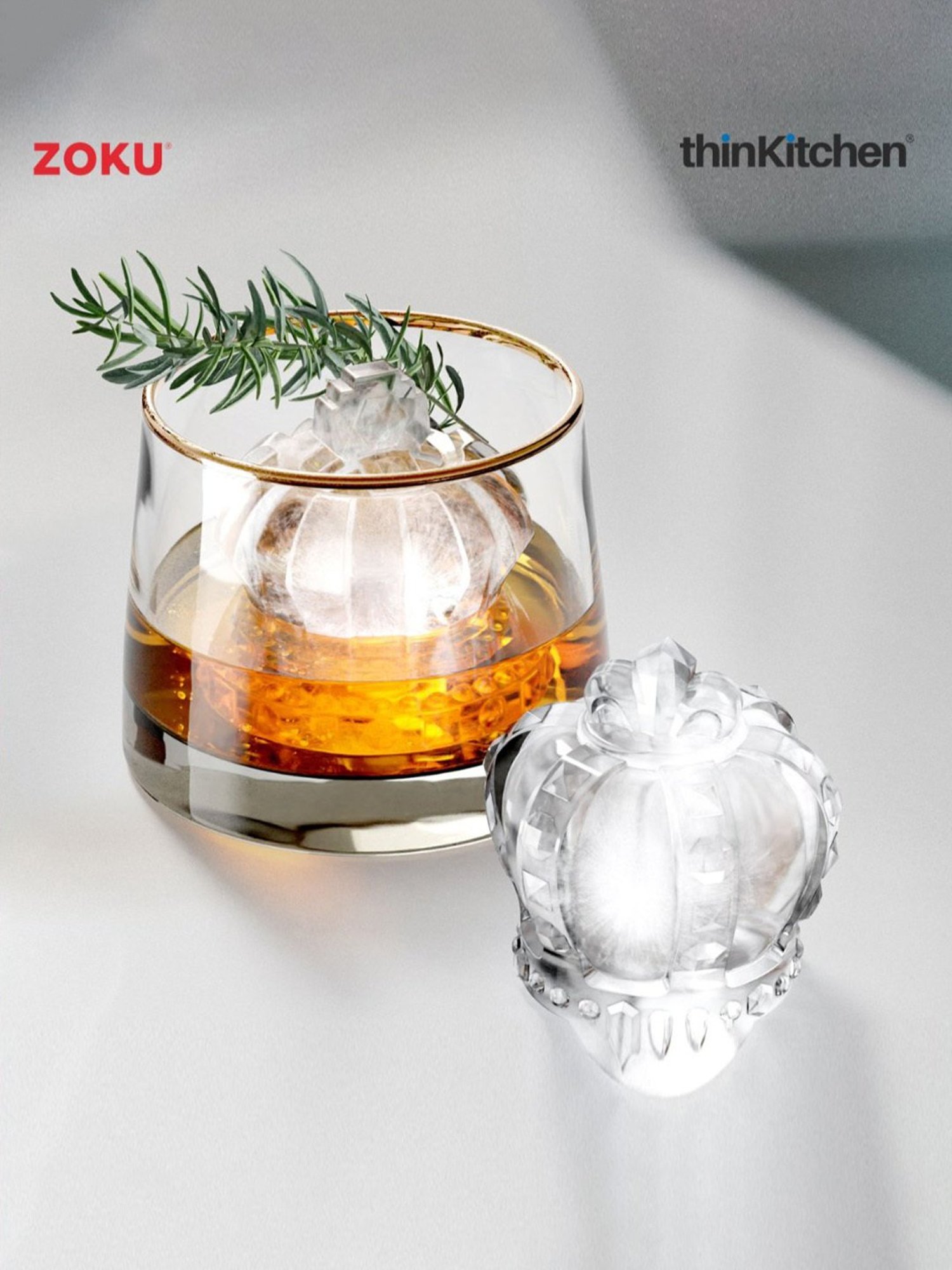 ZOKU Red Silicone Crown Ice Ball Molds